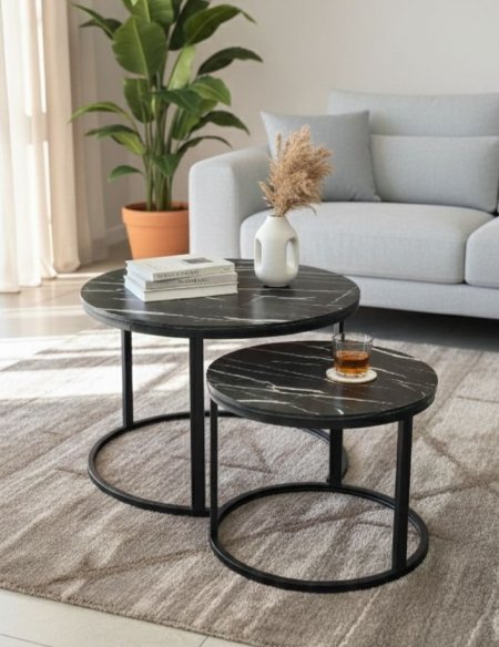 سيت طاولات خشب حجم وسط